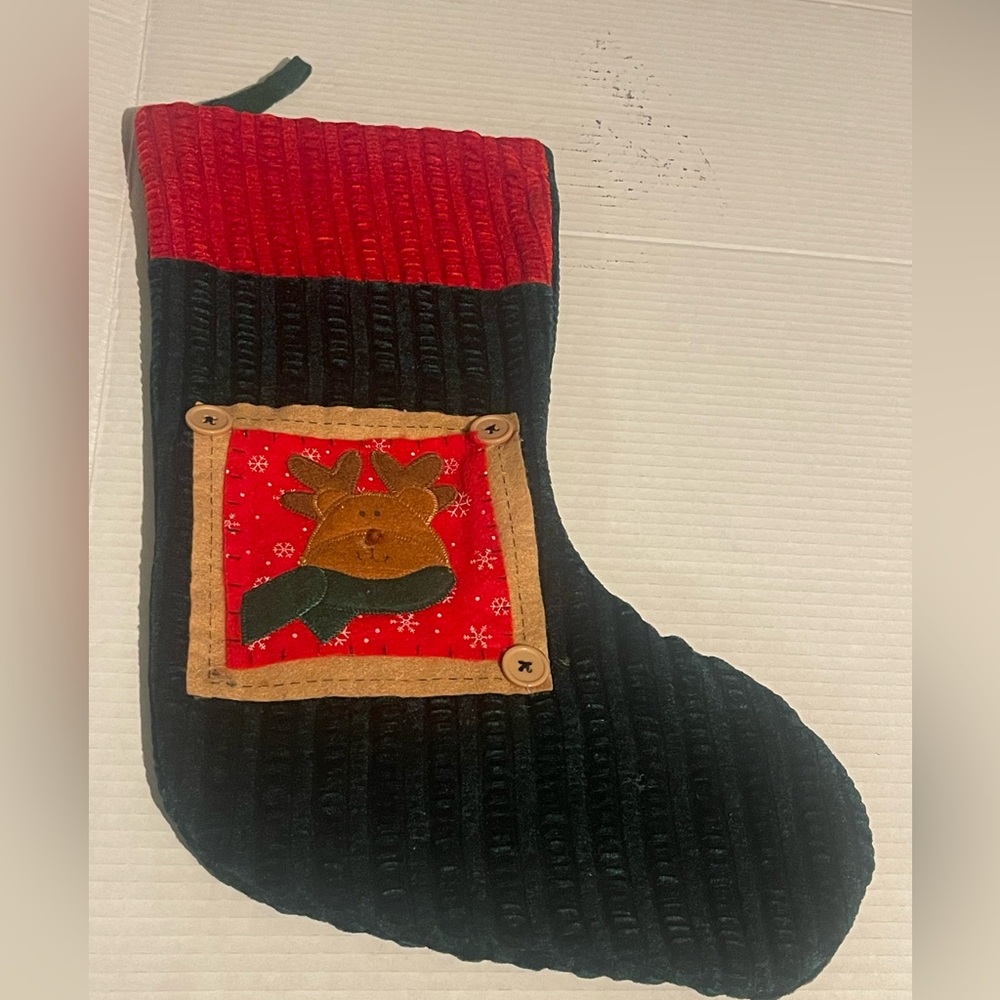 Festive Red and Black Holiday Stocking
